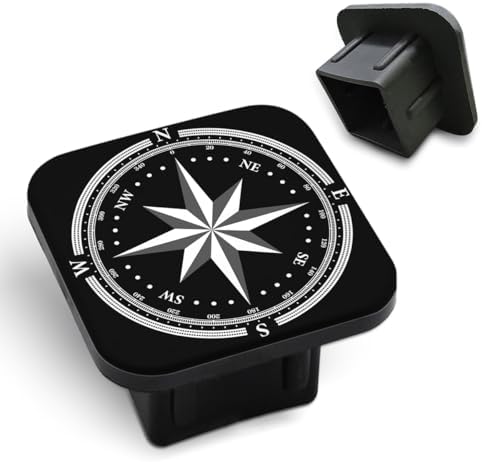 Compass Hitch Receiver Cover 2" Black Rose Star Arrow Navigation Dial Adventure by Unknown