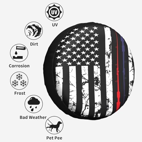 Fishing American Flag Fishing Pole Weatherproof Spare Tire Cover - Image 6