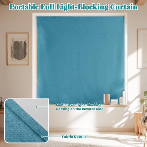 100% Blackout Self Adhesive Curtains, Fabric Temporary Window Coverings Easy to - Image 6