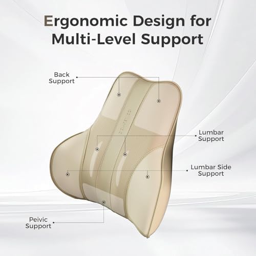 Coverado Lumbar Support Pillow for Car, Ergonomic Memory Foam Back Pillow for - Image 2