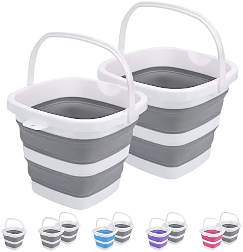 2 Pack Collapsible Buckets 5L 1.3Gallon Small Cleaning Bucket by Craftend