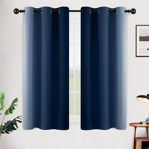 SimpleHome Ombre Blue to Grey White Curtains - Image 2