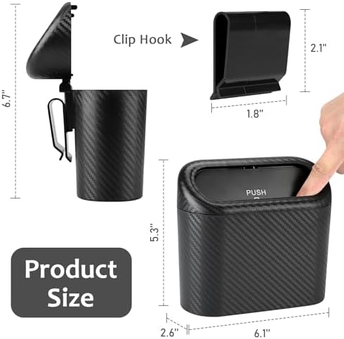 Accmor Car Trash Can with Lid, 2 Pack Mini Vehicle Trash Bin, Small Car Dustbin - Image 2