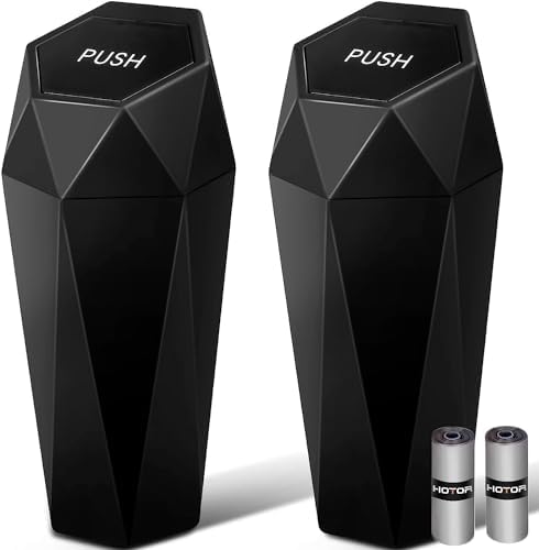 HOTOR Car Trash Can with Lid, 2 Pack by HOTOR
