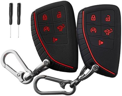 QBUC 2 Pcs Key Fob Cover for Chevy, 5 Buttons Silicone by QBUC