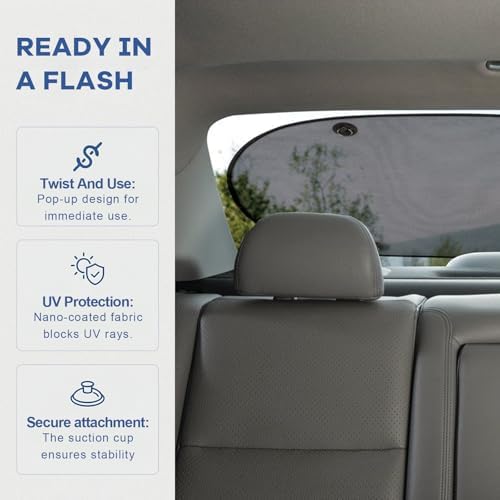 Car Rear Window Sunshade, Foldable Auto Back Window Sun Shade Cover - Image 4