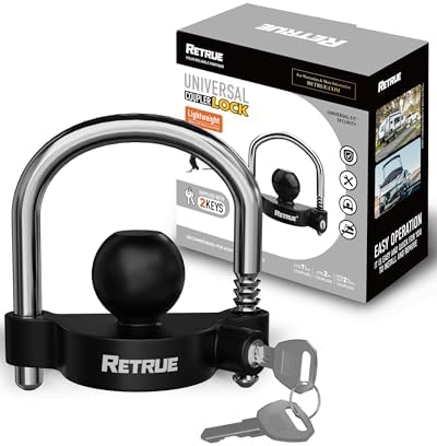 RETRUE Universal Trailer Coupler Lock, Heavy-Duty Hitch Ball Lock by RETRUE-YourReliablePartner