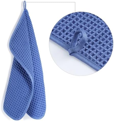 POLYTE 430 GSM Poly Blend Microfiber Waffle Wash Cloth Face Towel, 13x13 in - Image 3