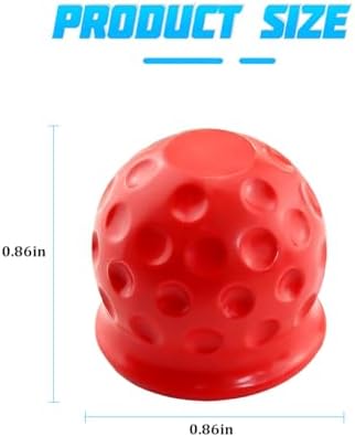 2PCS 2 Inch Trailer Hitch Ball Cover Tow Ball Protector Red - Image 2