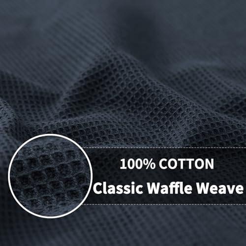 Homaxy 100% Cotton Waffle Weave Kitchen Towels, 6 Pack, Dark Grey - Image 2
