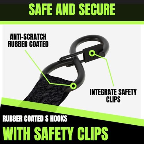 Retractable Ratchet Straps, 1 Inch x 12 Feet Heavy Duty Tie Downs, 1760lb Break - Image 4