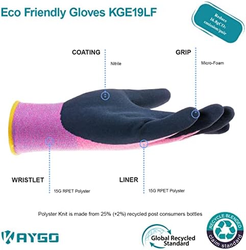 KAYGO Women's Work Gloves, Sandy Latex Grip, Breathable - Image 2