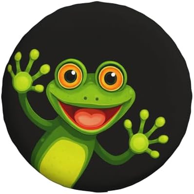 Merry Green Frog Spare Tire Cover Weatherproof Universal Wheel Protectors Wheel - Image 2