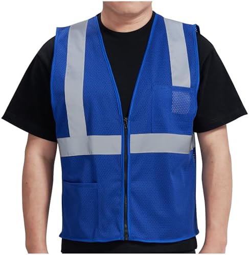 AYKRM 2 Pocket Mesh High Visibility Reflective Safety Vest by AYKRM