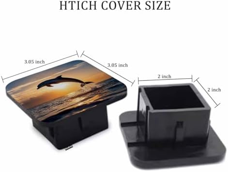 Auto Hitch Cover for Trucks Dolphin, Ocean Sea Dolphin Jumping Sunset Sturdy - Image 2