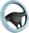 PIC AUTO Steering Wheel Cover, Light Blue Patterned Leather Patchwork Design by PICAUTO