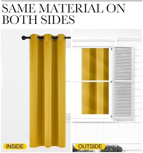 NICETOWN Gold Blackout Cafe Faux Silk Curtains - Image 6