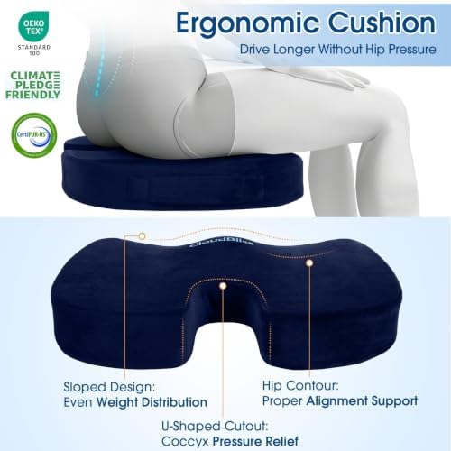 CloudBliss Ergonomic Seat Cushion & Lumbar Support Pillow Set - Image 6