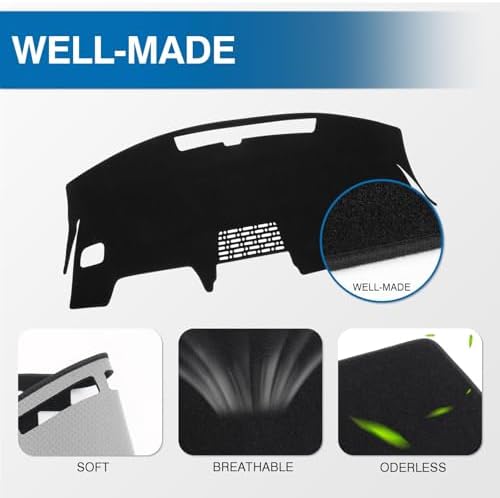 KUST Black Dash Cover for Honda Prologue 2024-2026 Polyester Dashboard Cover - Image 4