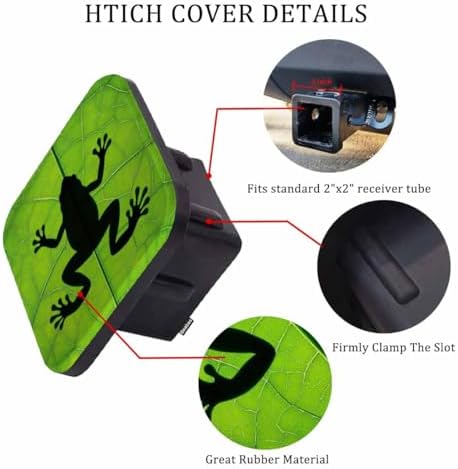 Frog Truck Hitch Covers Cute Frog Shadow Tree Leaf Rubber Trailer Hitch Covers - Image 3