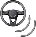 2-Piece Steering Wheel Cover, Carbon Fiber Segmented Steering Wheel Protector by Unknown