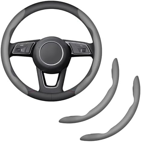 2-Piece Steering Wheel Cover, Carbon Fiber Segmented Steering Wheel Protector by Unknown