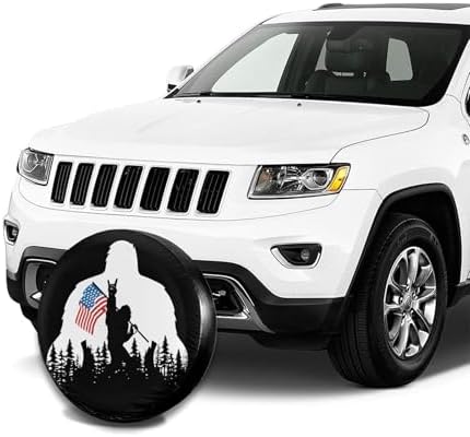Bigfoot American Flag Camping Spare Tire Cover Wheel Protectors Weatherproof - Image 7