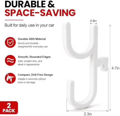 2 PCS Car Umbrella Hook, Silent & Stable Rain Gear Hook Universal Towel Holder - Image 2
