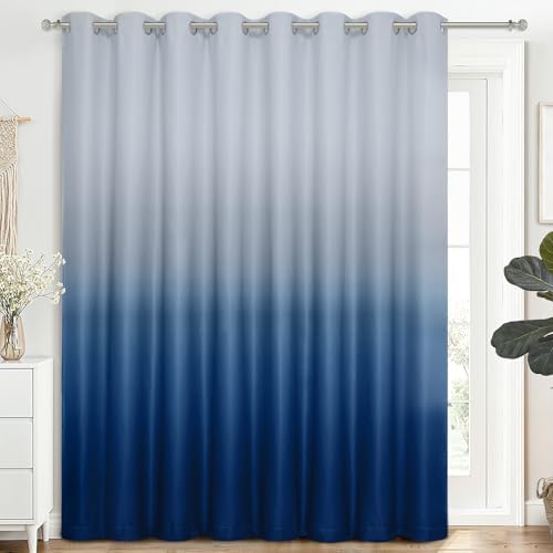 SimpleHome Ombre Gradient Blue White to Gray Curtains by SimpleHome