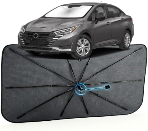 Car Windshield Sun Shade for Nissan Versa 2020-2026, Foldable Car Sunshade by MakeLifeBetter