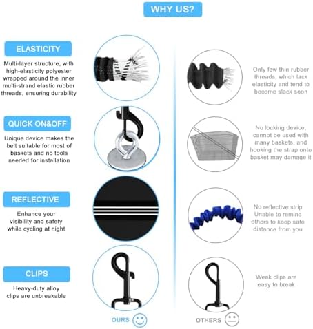 Dog Seat Belt for Bike Basket, Shock Absorbing Lead Bicycle Safety Leash - Image 6
