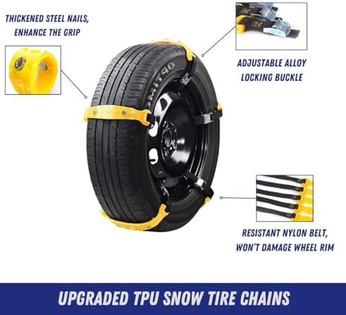 Jeremywell Snow Chains Anti-Skid Anti Slip Emergency Snow Tire Chains - Image 4