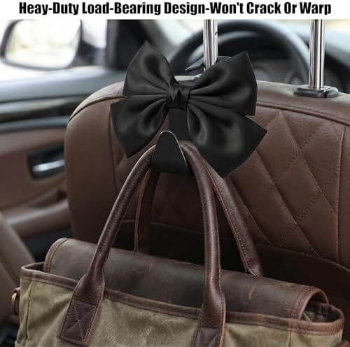 2 Pack Cute Bow Car Seat Headrest Hooks, Purse Hook - Image 5