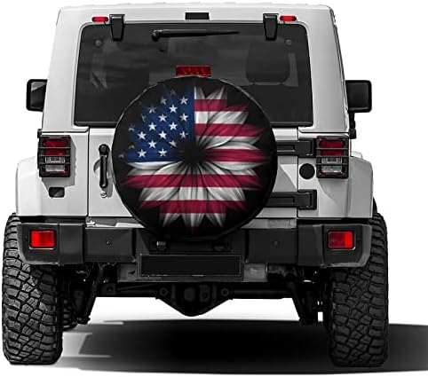 Delerain USA Flag Flower Spare Tire Cover - Image 2