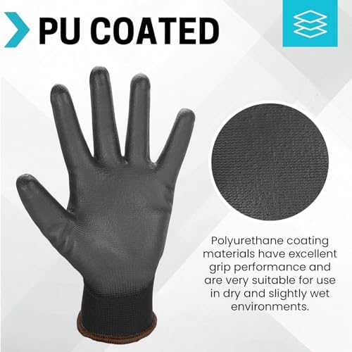 FURWEY Work Gloves, 16/32Pairs Nitrile, Seamless Nylon Knit - Image 2