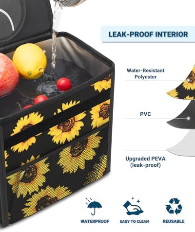 Capolo Car Trash Can with Lid, Leakproof Car Garbage Can Car Trash Bag - Image 4