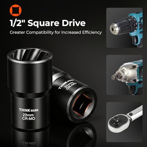 6-Piece Lug Nut Removal Tool, 1/2" Drive Wheel Lock Removal Kit - Image 4