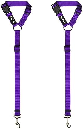 PawsPawty 2 Pack Headrest Dog Car Safety Seat Belt Adjustable Nylon Fabric Car - Image 4