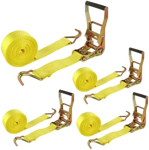 4 Pack 2 Inch Ratchet Straps Heavy Duty 20ft Tie Down Straps Ratchet by LISHINE