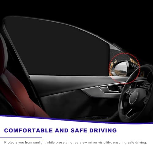 4 PCS Car Side Window Sun Shades, Magnetic Car Front Rear Window Sunshade - Image 4