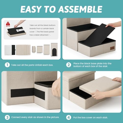 COZY KISS Dog Stairs with Storage, 22.6" H Dog Steps with Condo - Image 4