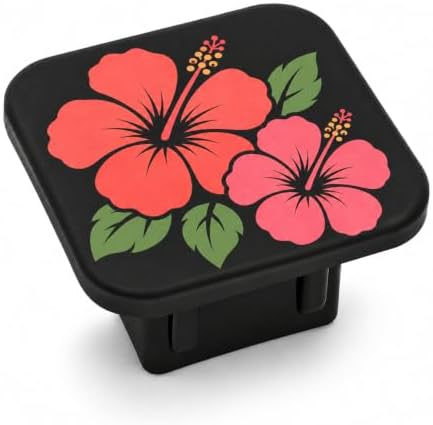 Hibiscus Flower Trailer Hitch Cover, 2 Inch Rubber Receiver Plug by Unknown