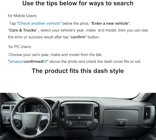 Dash Cover for GMC Sierra/Chevy Silverado 1500 2014-2018 Y32 - Image 3