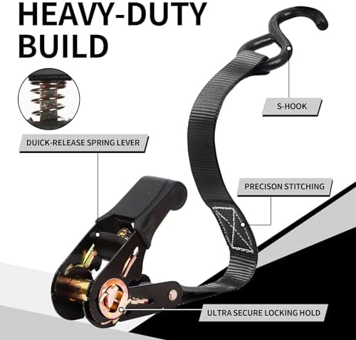CARTMAN Ratchet Tie Down Straps, 1 in x 15 ft, 1500 lb - Image 3