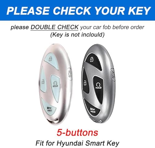 5 Buttons Compatible with Hyundai Key Fob Cover Accessories, Fits - Image 2