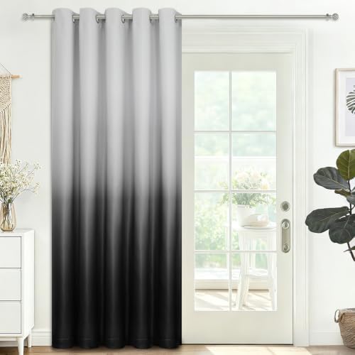 SimpleHome Ombre Gradient Black White to Gray Curtains - Image 2