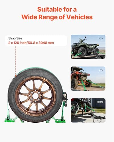 VEVOR Wheel Chock Tie-Down Kit, Chock-Style Trailer Strap, Car Kit - Image 4