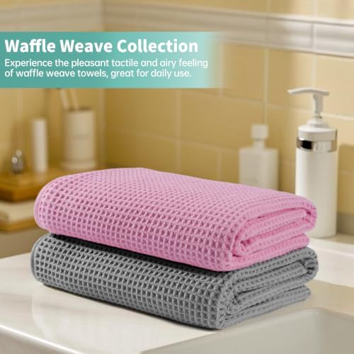 Microfiber Waffle Bath Towels, 4 Pieces, Fast Drying, Lint Free 430 GSM - Image 6