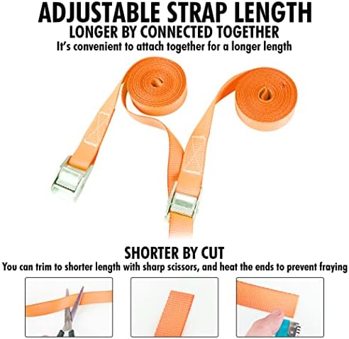 Cartman 1" x 12 ft Lashing Straps, 2 Pack, 600 lb Break Strength - Image 5