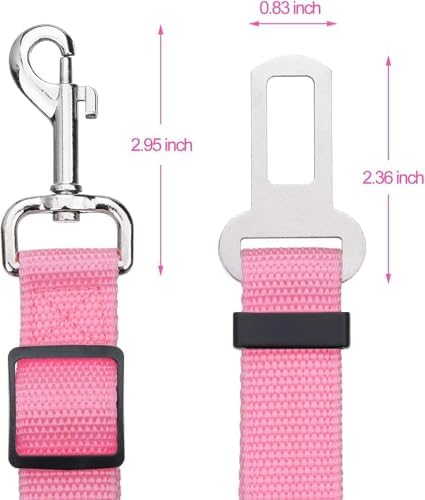 Elisel 2 Packs Adjustable Length Pet Dog Cat car seat Belt Pet seat Belt Pet - Image 3